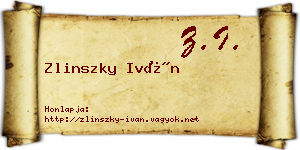 Zlinszky Iván névjegykártya