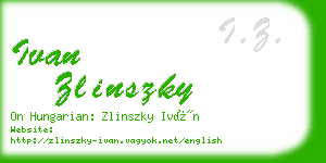 ivan zlinszky business card